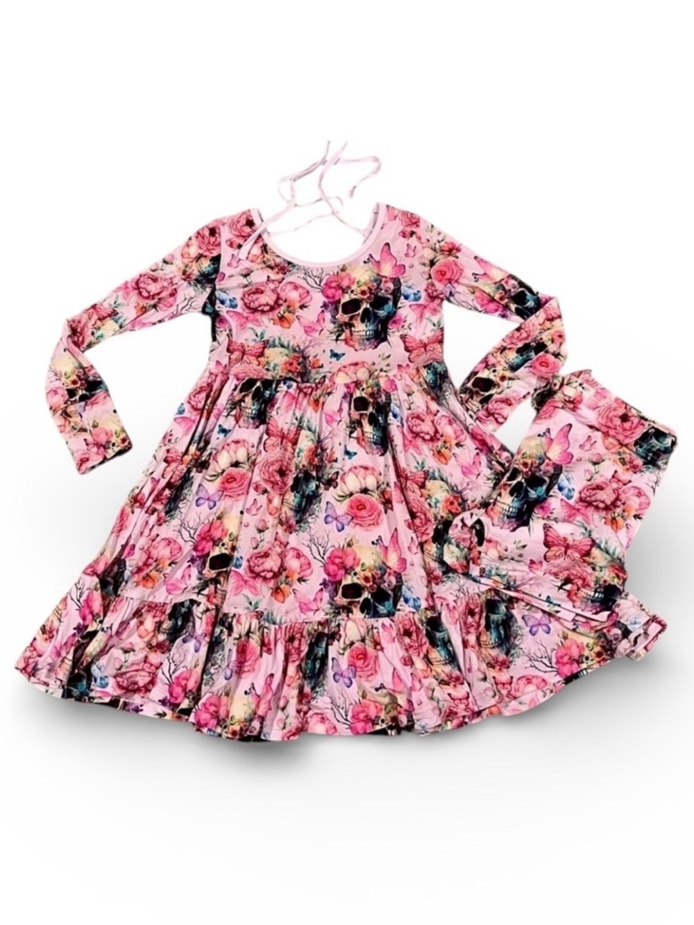 B&R Bamboo Long-Sleeve Girls' Dress with Shorts